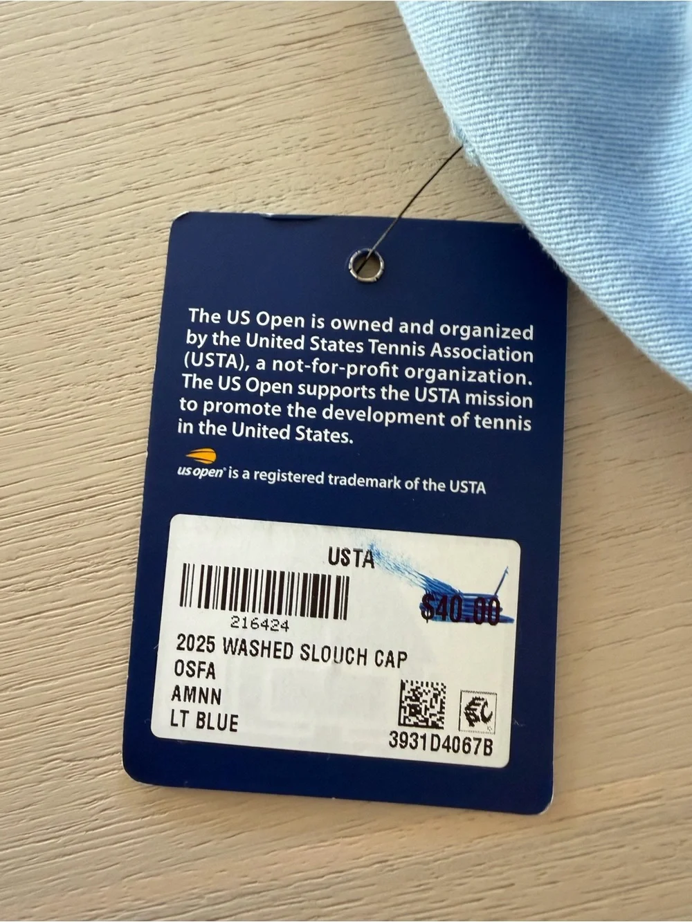 NWT | American Needle US Open 2025 Washed Slouch Hat | Light Blue
